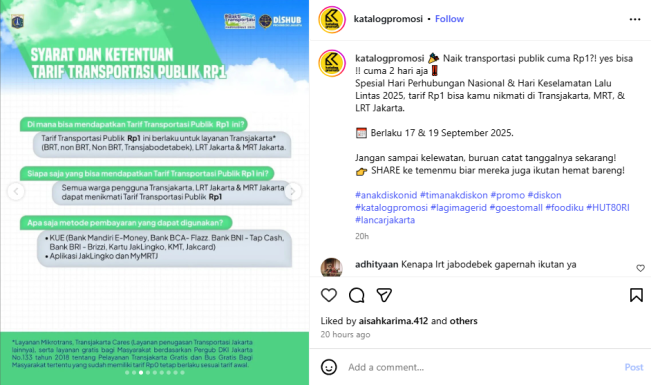 Promo Tarif (Instagram)